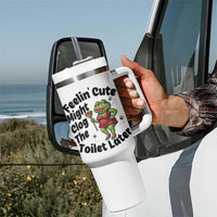 Funny Frog Bathroom Jokes Tumbler With Handle Feeling Cute Might Clog The Toilet Later
