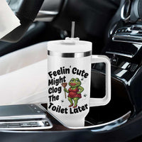 Funny Frog Bathroom Jokes Tumbler With Handle Feeling Cute Might Clog The Toilet Later