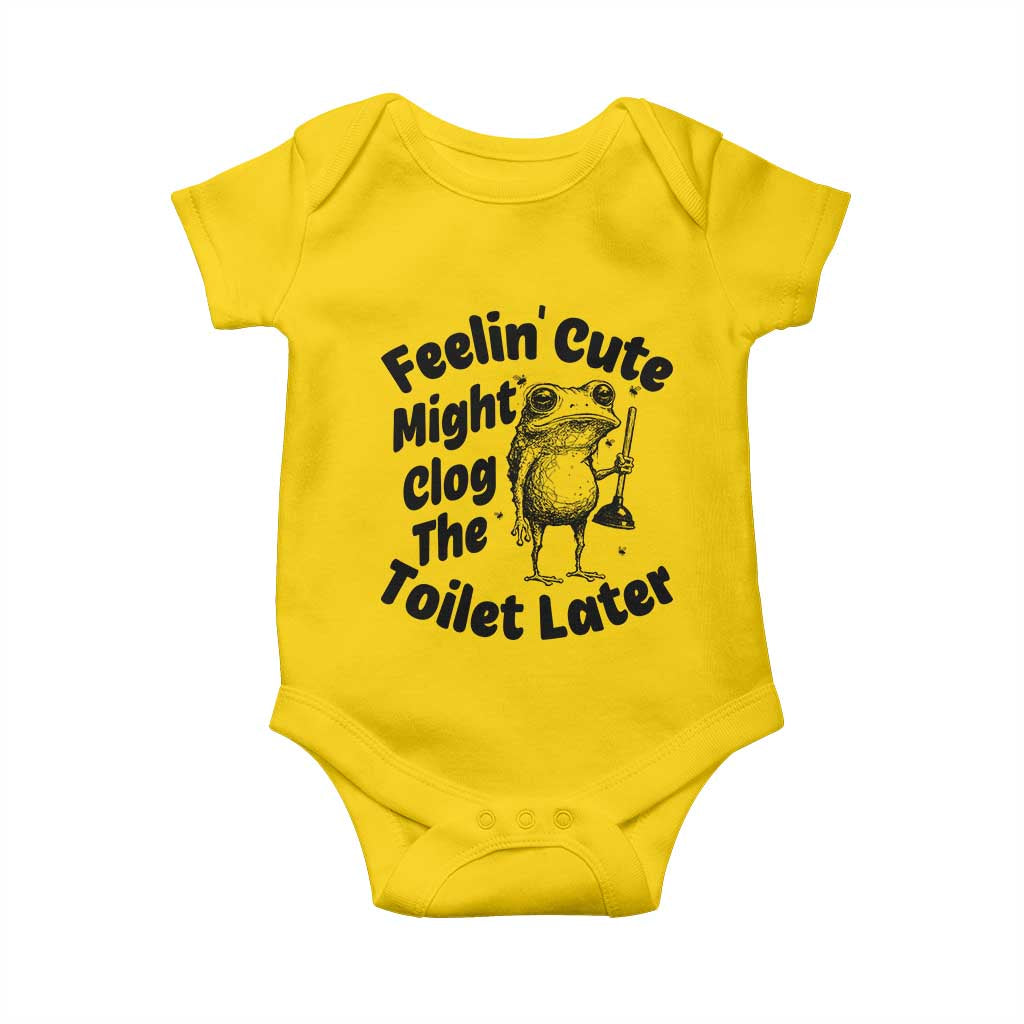 Funny Plumber Frog Gift Baby Onesie Feeling Cute Might Clog The Toilet Later