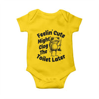 Funny Plumber Frog Gift Baby Onesie Feeling Cute Might Clog The Toilet Later