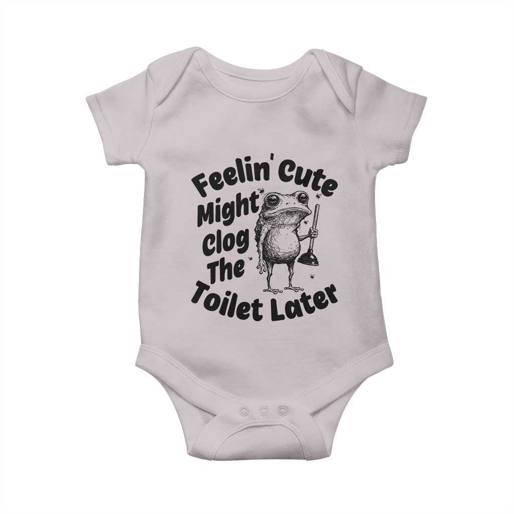 Funny Plumber Frog Gift Baby Onesie Feeling Cute Might Clog The Toilet Later