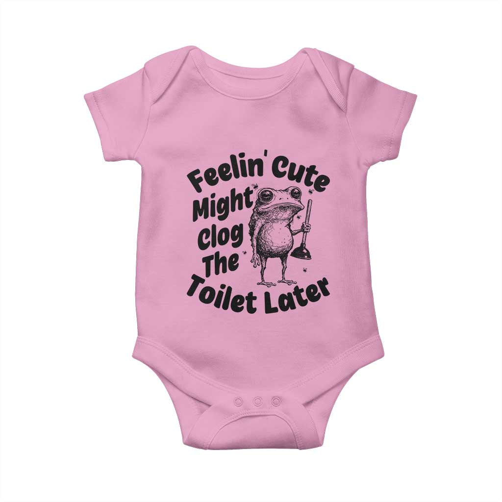 Funny Plumber Frog Gift Baby Onesie Feeling Cute Might Clog The Toilet Later