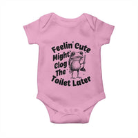 Funny Plumber Frog Gift Baby Onesie Feeling Cute Might Clog The Toilet Later