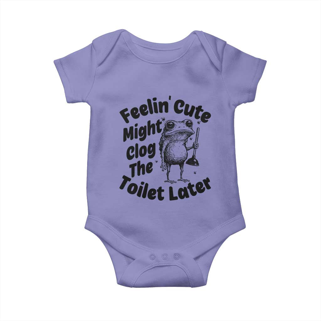 Funny Plumber Frog Gift Baby Onesie Feeling Cute Might Clog The Toilet Later