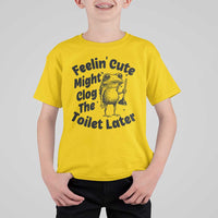 Funny Plumber Frog Gift T Shirt For Kid Feeling Cute Might Clog The Toilet Later