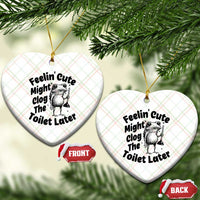 Funny Plumber Frog Gift Ceramic Ornament Feeling Cute Might Clog The Toilet Later
