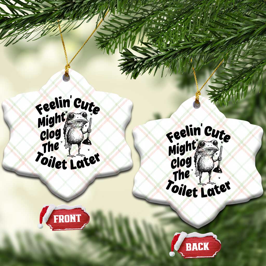 Funny Plumber Frog Gift Ceramic Ornament Feeling Cute Might Clog The Toilet Later