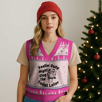 Funny Plumber Frog Gift V-Neck Knit Sweater Vest Feeling Cute Might Clog The Toilet Later