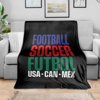 Canada Mexico USA Throw Blanket Football Fan Gift