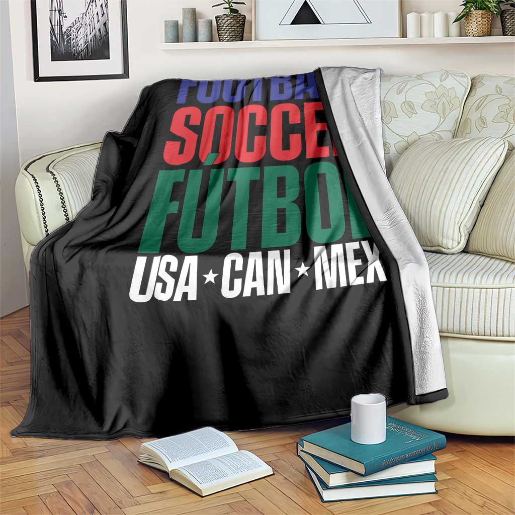 Canada Mexico USA Throw Blanket Football Fan Gift
