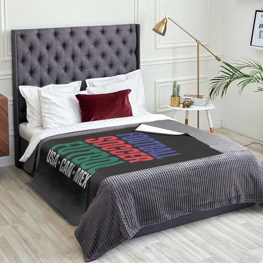 Canada Mexico USA Throw Blanket Football Fan Gift