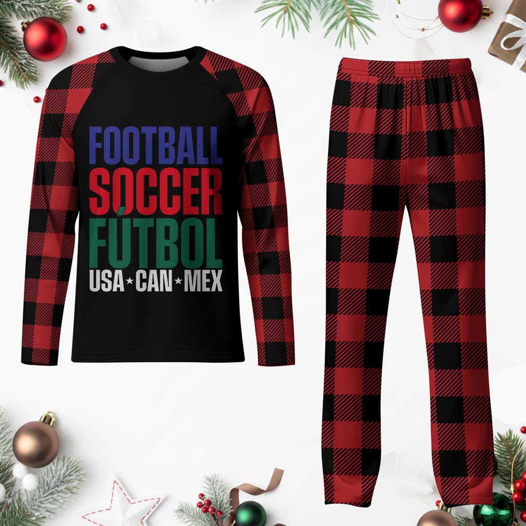 Canada Mexico USA Plaid Pajama Set Football Fan Gift