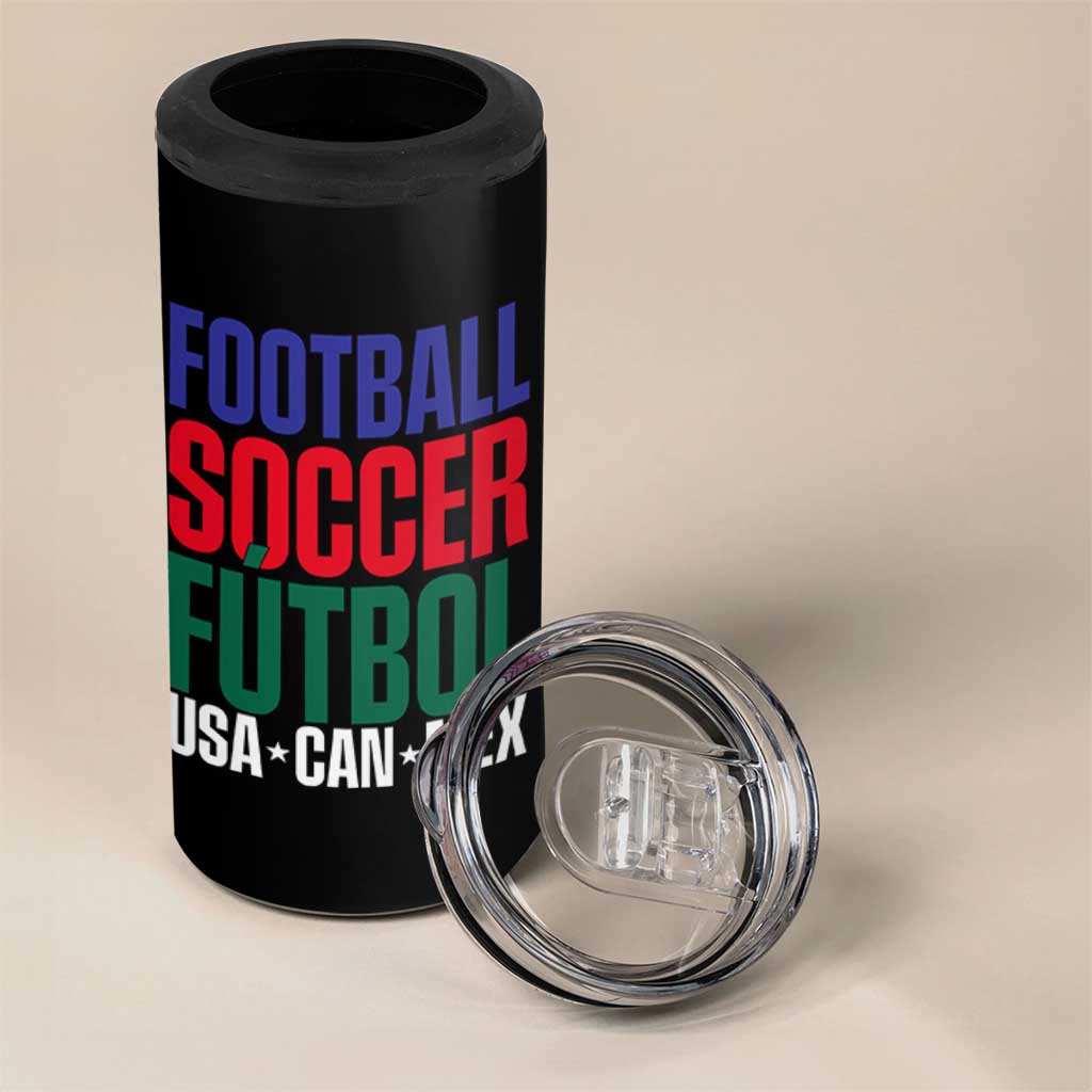 Canada Mexico USA 4 in 1 Can Cooler Tumbler Football Fan Gift