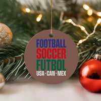 Canada Mexico USA Ceramic Ornament Football Fan Gift