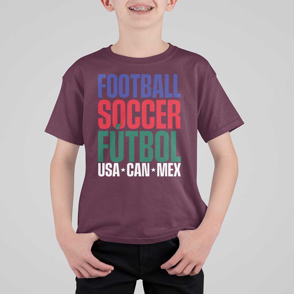 Canada Mexico USA T Shirt For Kid Football Fan Gift