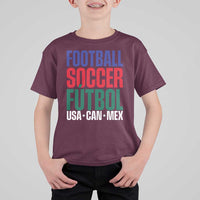 Canada Mexico USA T Shirt For Kid Football Fan Gift