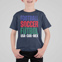 Canada Mexico USA T Shirt For Kid Football Fan Gift