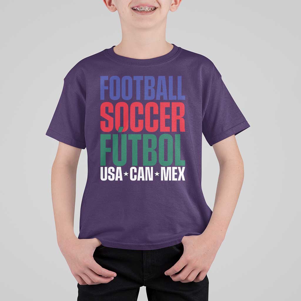 Canada Mexico USA T Shirt For Kid Football Fan Gift