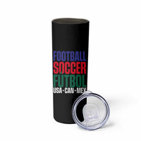 Canada Mexico USA Skinny Tumbler Football Fan Gift