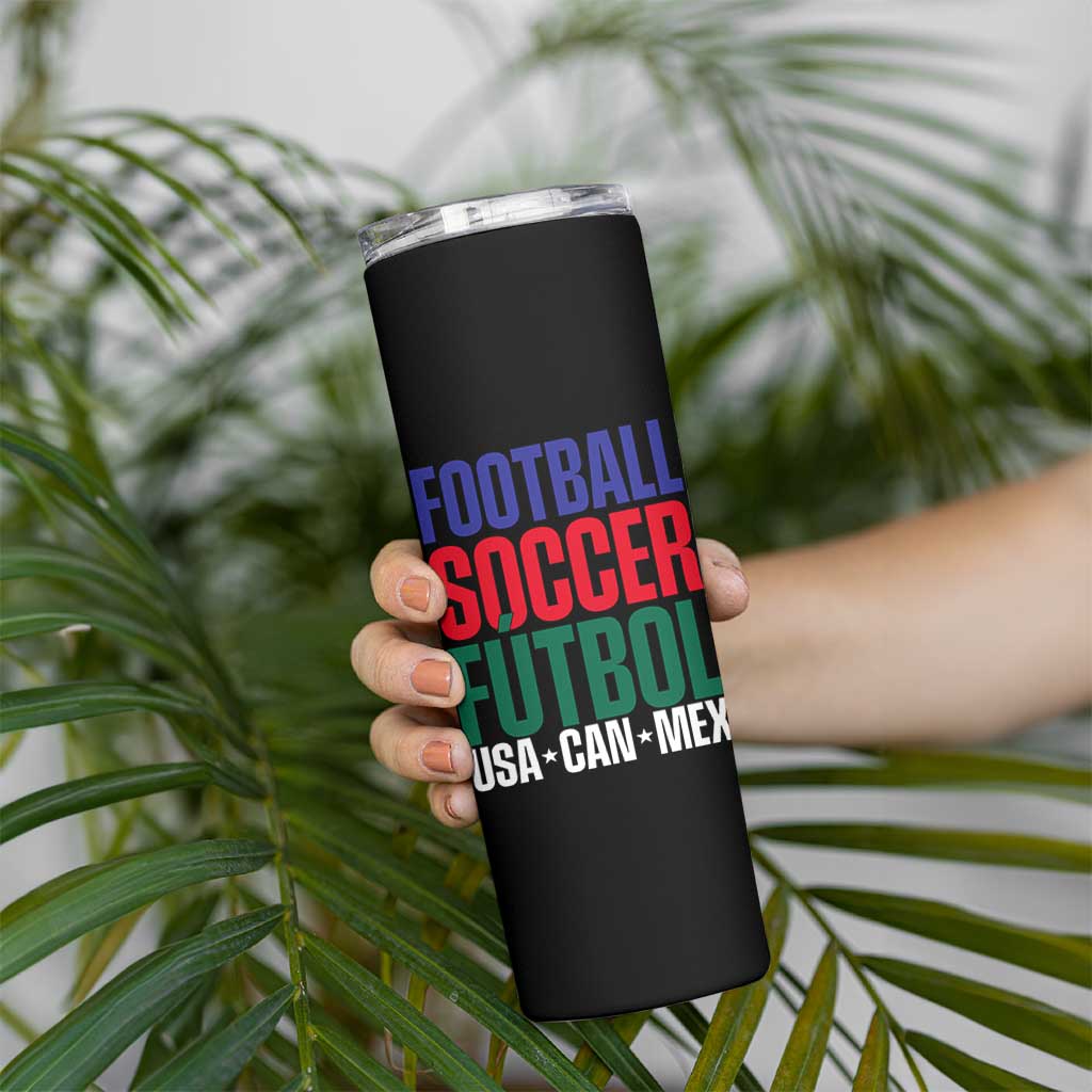 Canada Mexico USA Skinny Tumbler Football Fan Gift