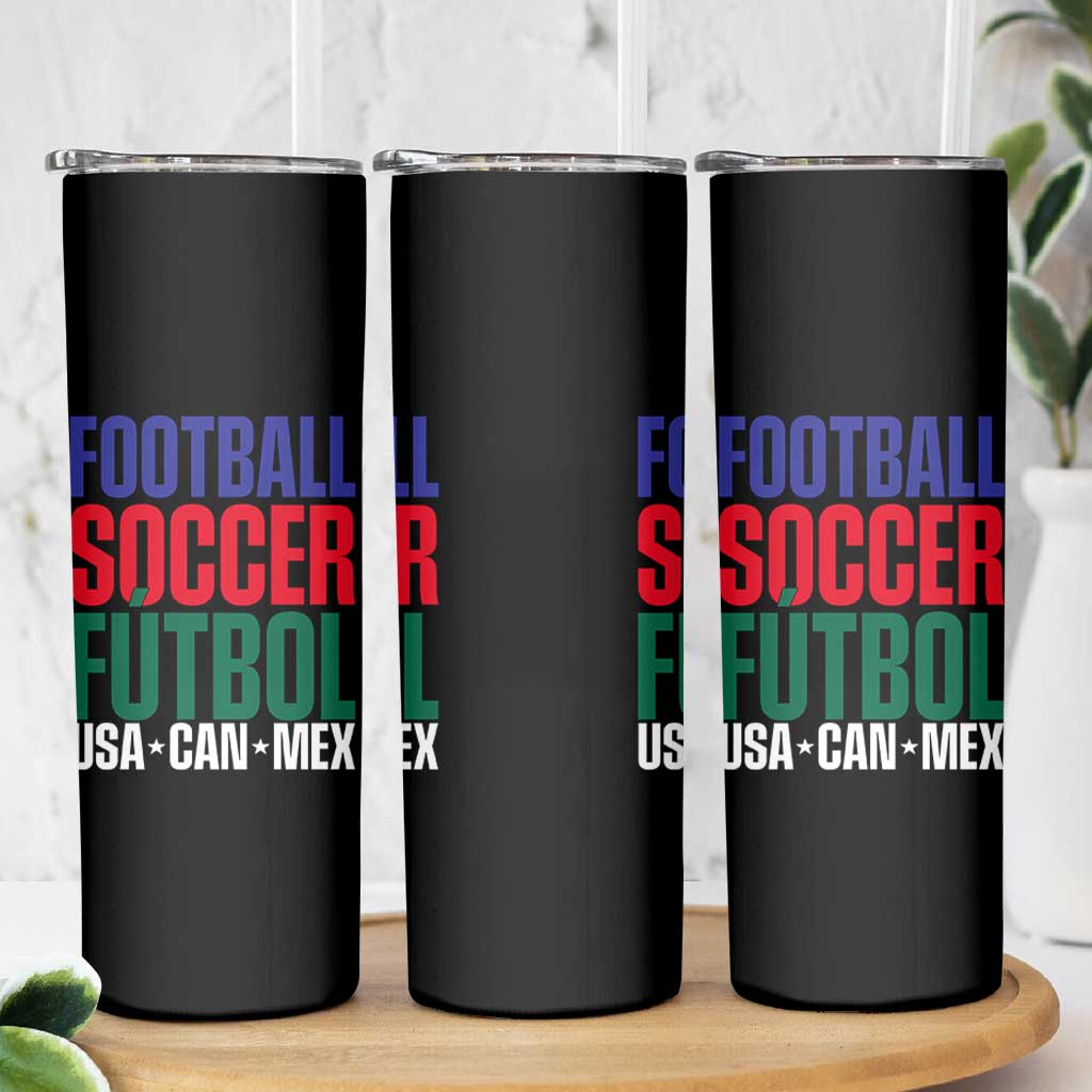 Canada Mexico USA Skinny Tumbler Football Fan Gift