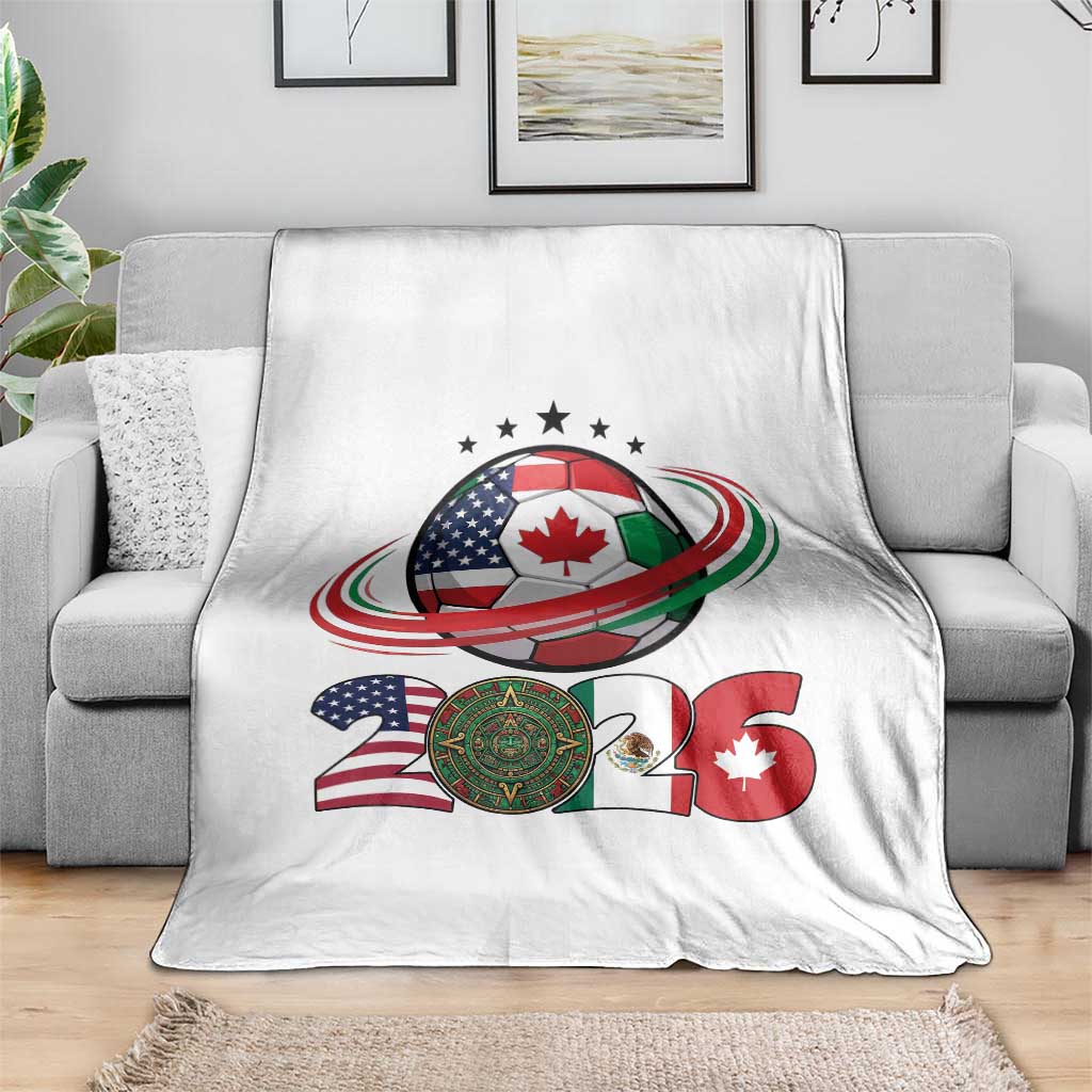 USA Mexico Canada Throw Blanket 2026 Football Fan Gift