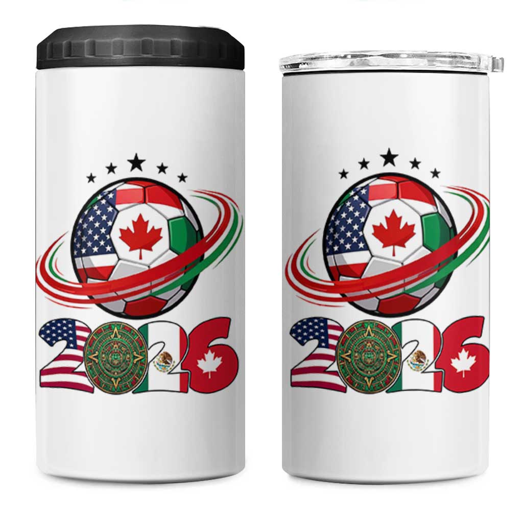 USA Mexico Canada 4 in 1 Can Cooler Tumbler 2026 Football Fan Gift