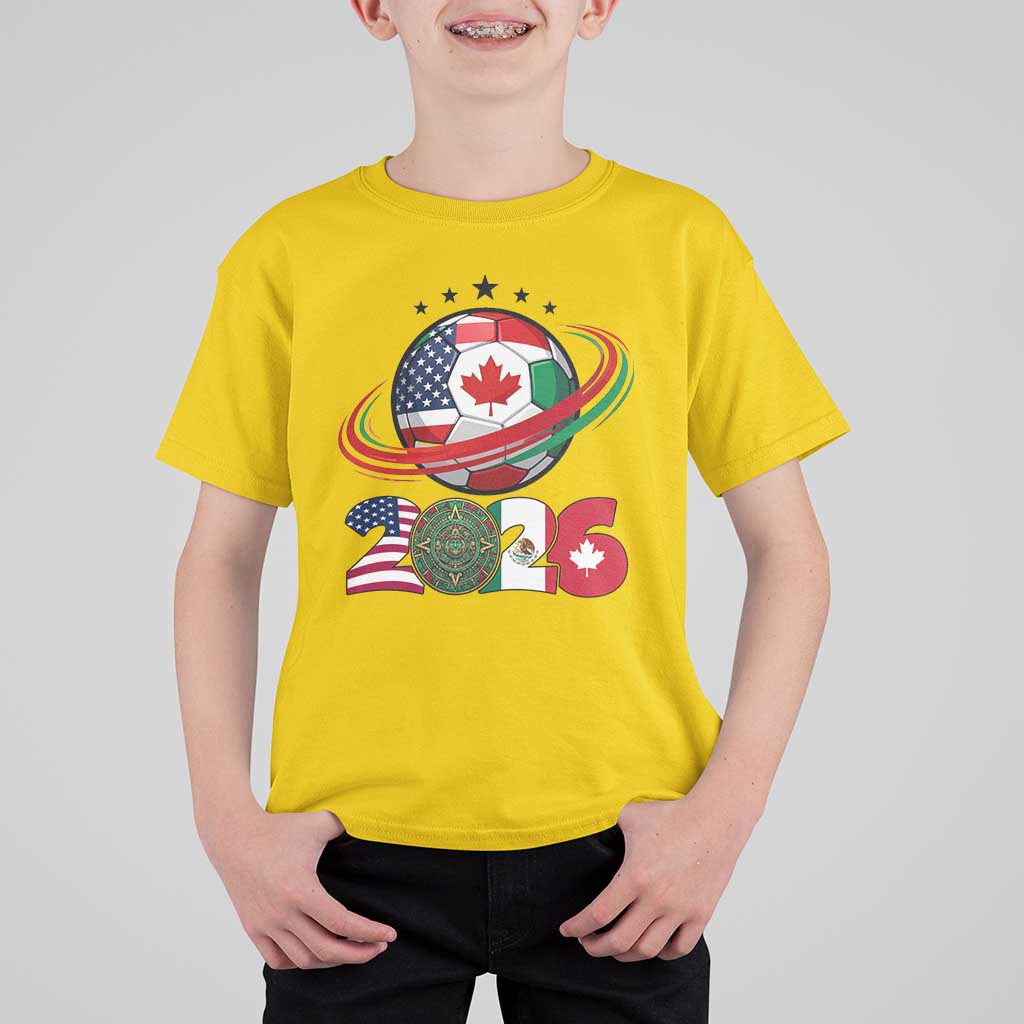 USA Mexico Canada T Shirt For Kid 2026 Football Fan Gift