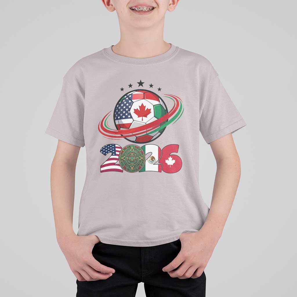 USA Mexico Canada T Shirt For Kid 2026 Football Fan Gift