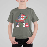 USA Mexico Canada T Shirt For Kid 2026 Football Fan Gift
