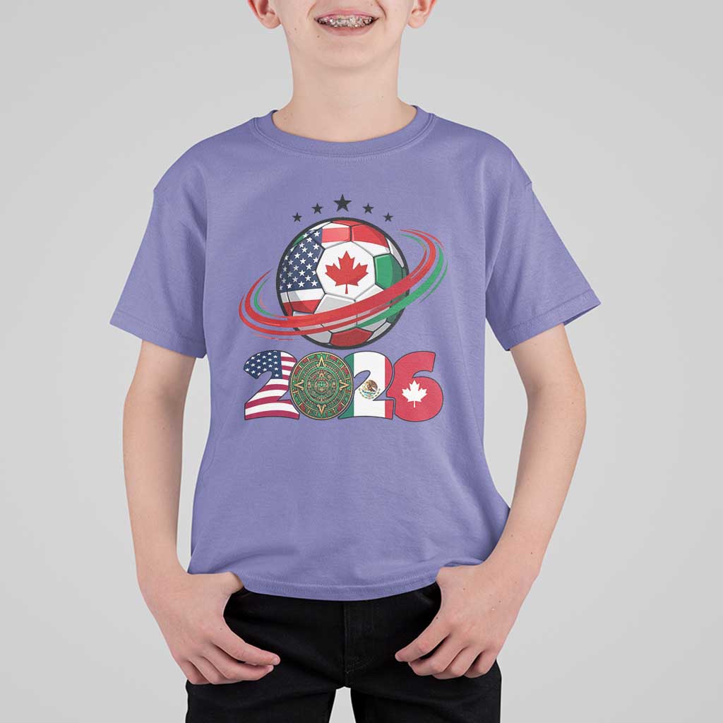 USA Mexico Canada T Shirt For Kid 2026 Football Fan Gift