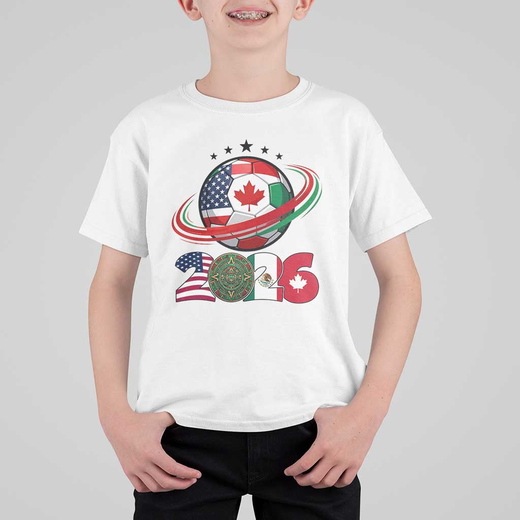 USA Mexico Canada T Shirt For Kid 2026 Football Fan Gift