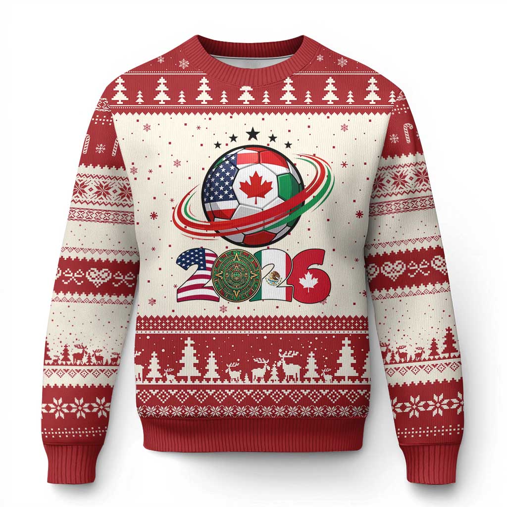 USA Mexico Canada Ugly Christmas Sweater 2026 Football Fan Gift