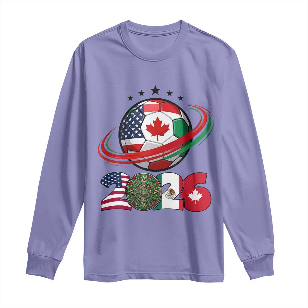 USA Mexico Canada Long Sleeve Shirt 2026 Football Fan Gift