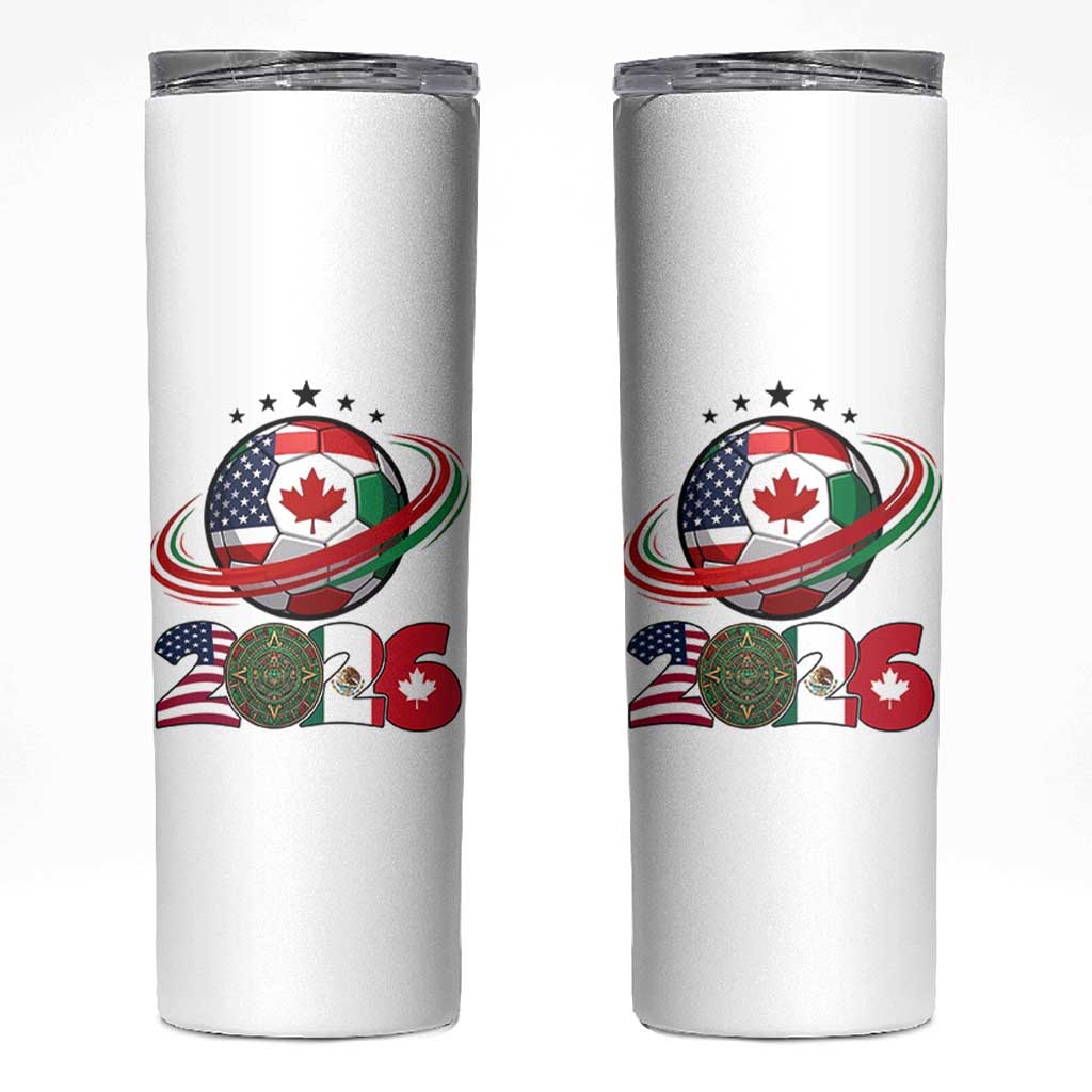 USA Mexico Canada Skinny Tumbler 2026 Football Fan Gift