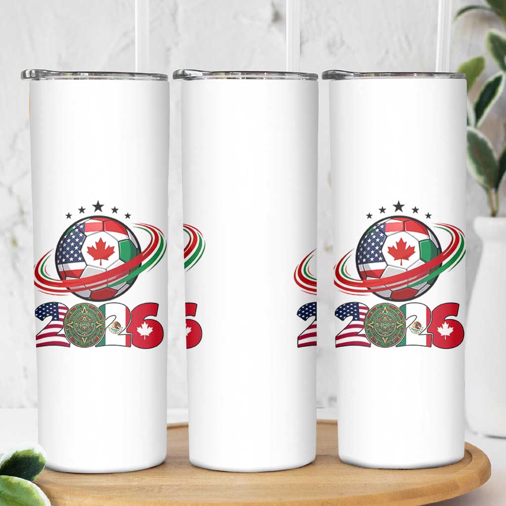 USA Mexico Canada Skinny Tumbler 2026 Football Fan Gift