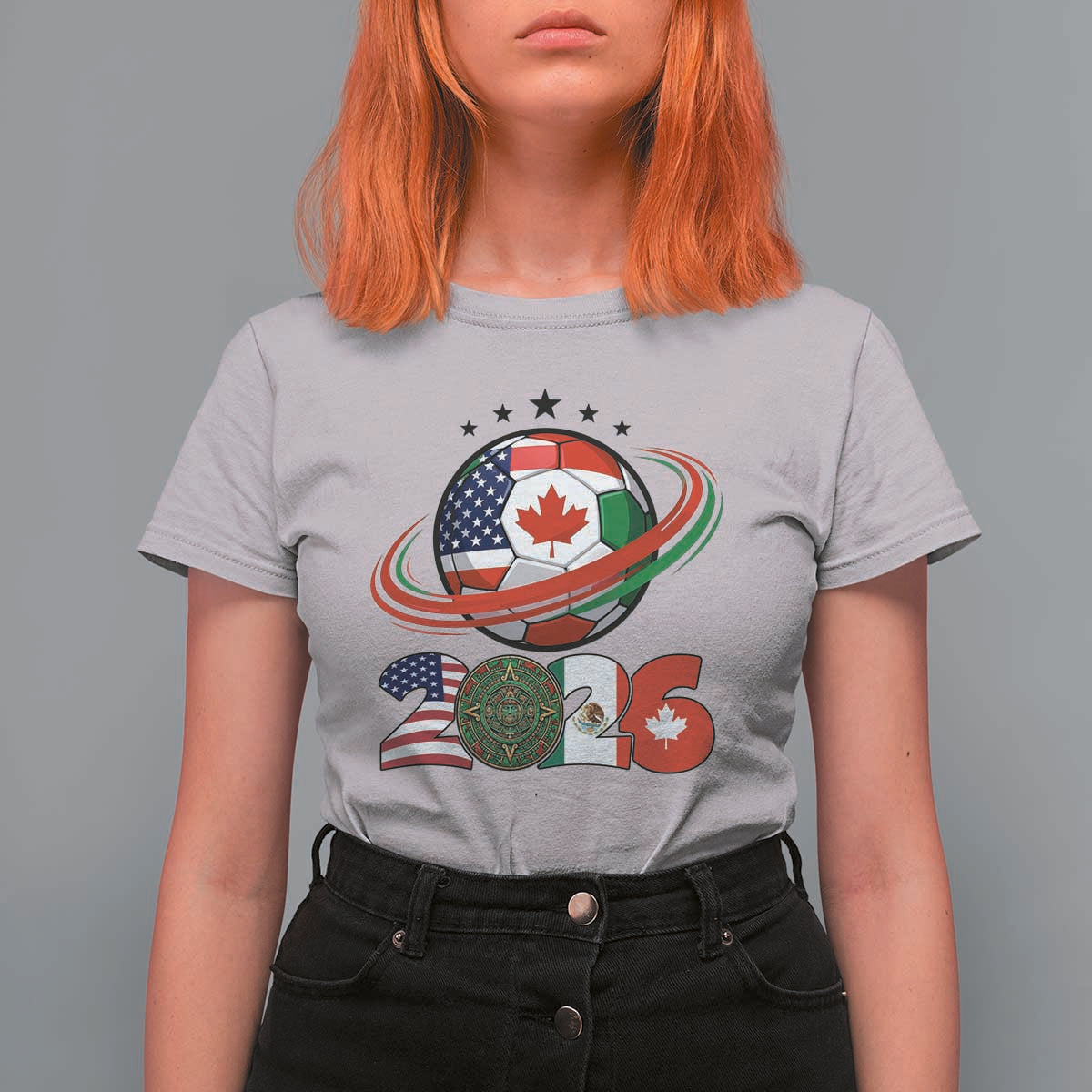 USA Mexico Canada T Shirt For Women 2026 Football Fan Gift