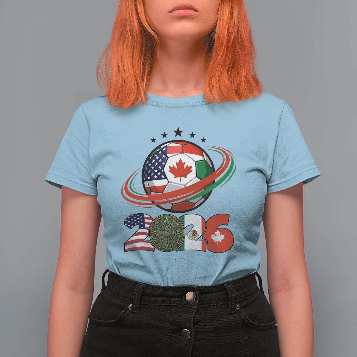 USA Mexico Canada T Shirt For Women 2026 Football Fan Gift