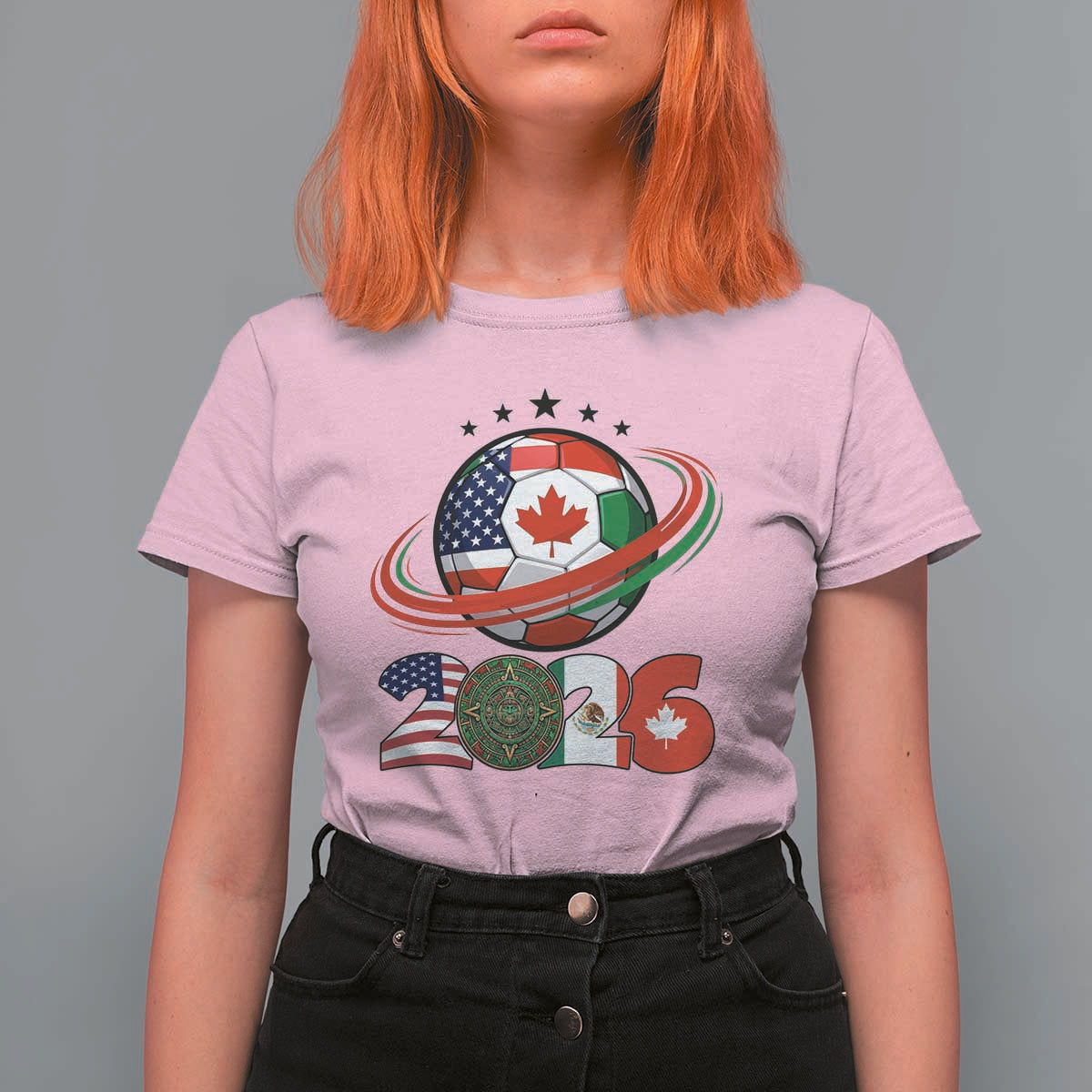 USA Mexico Canada T Shirt For Women 2026 Football Fan Gift
