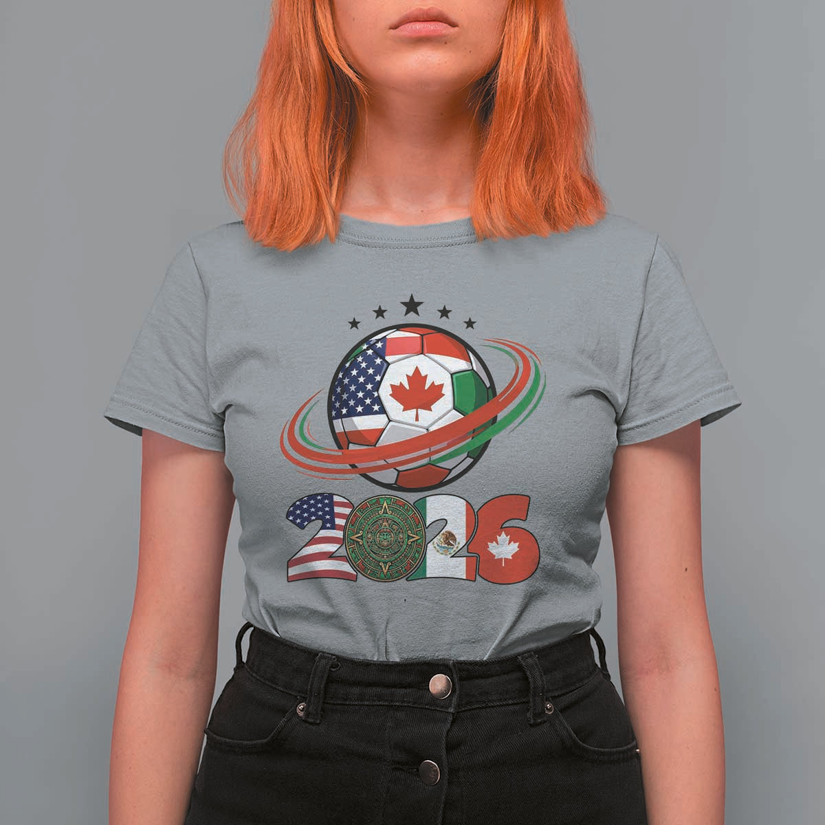 USA Mexico Canada T Shirt For Women 2026 Football Fan Gift