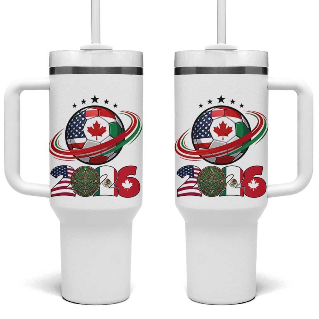 USA Mexico Canada Tumbler With Handle 2026 Football Fan Gift