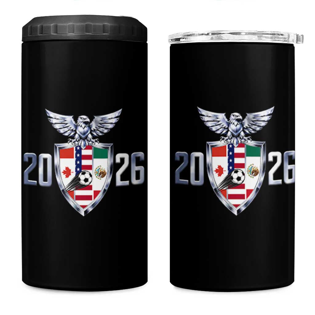 Canada Mexico USA 4 in 1 Can Cooler Tumbler International Soccer Lover Gift