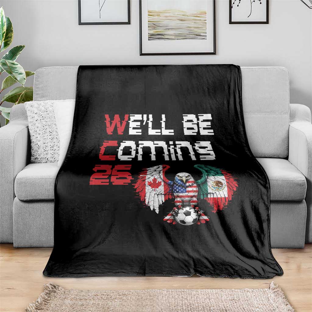 Glitched North America Eagle Soccer Throw Blanket We Will Be Coming 26