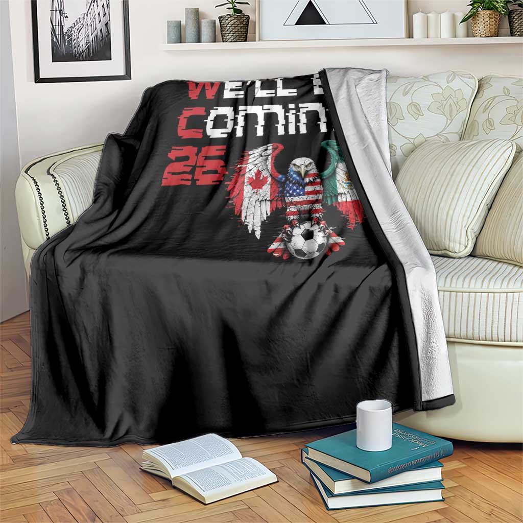 Glitched North America Eagle Soccer Throw Blanket We Will Be Coming 26