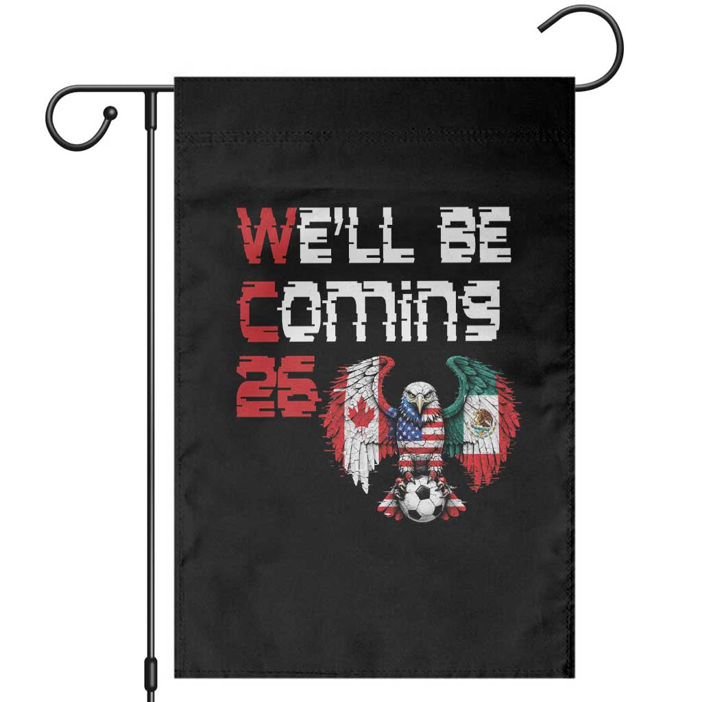 Glitched North America Eagle Soccer Garden Flag We Will Be Coming 26
