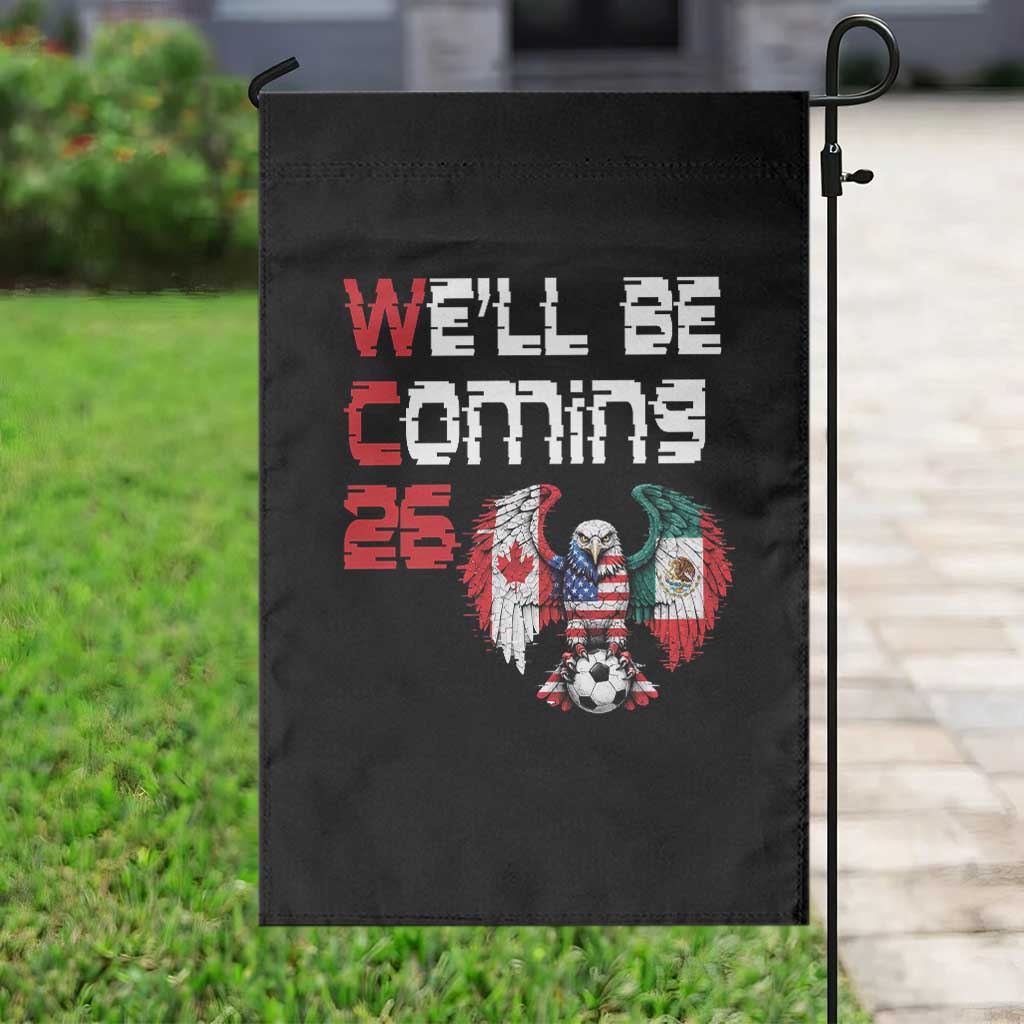 Glitched North America Eagle Soccer Garden Flag We Will Be Coming 26