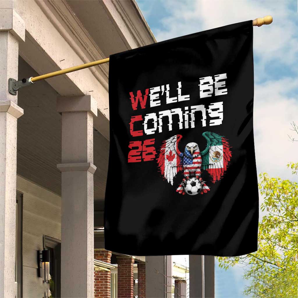 Glitched North America Eagle Soccer Garden Flag We Will Be Coming 26