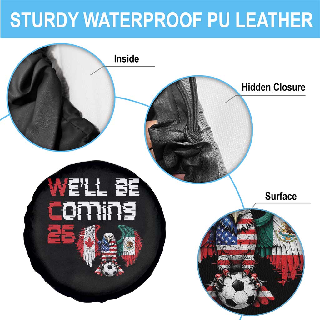 Glitched North America Eagle Soccer Spare Tire Cover We Will Be Coming 26