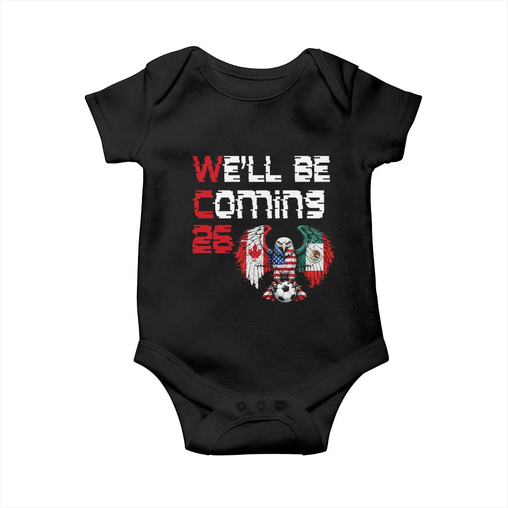 Glitched North America Eagle Soccer Baby Onesie We Will Be Coming 26