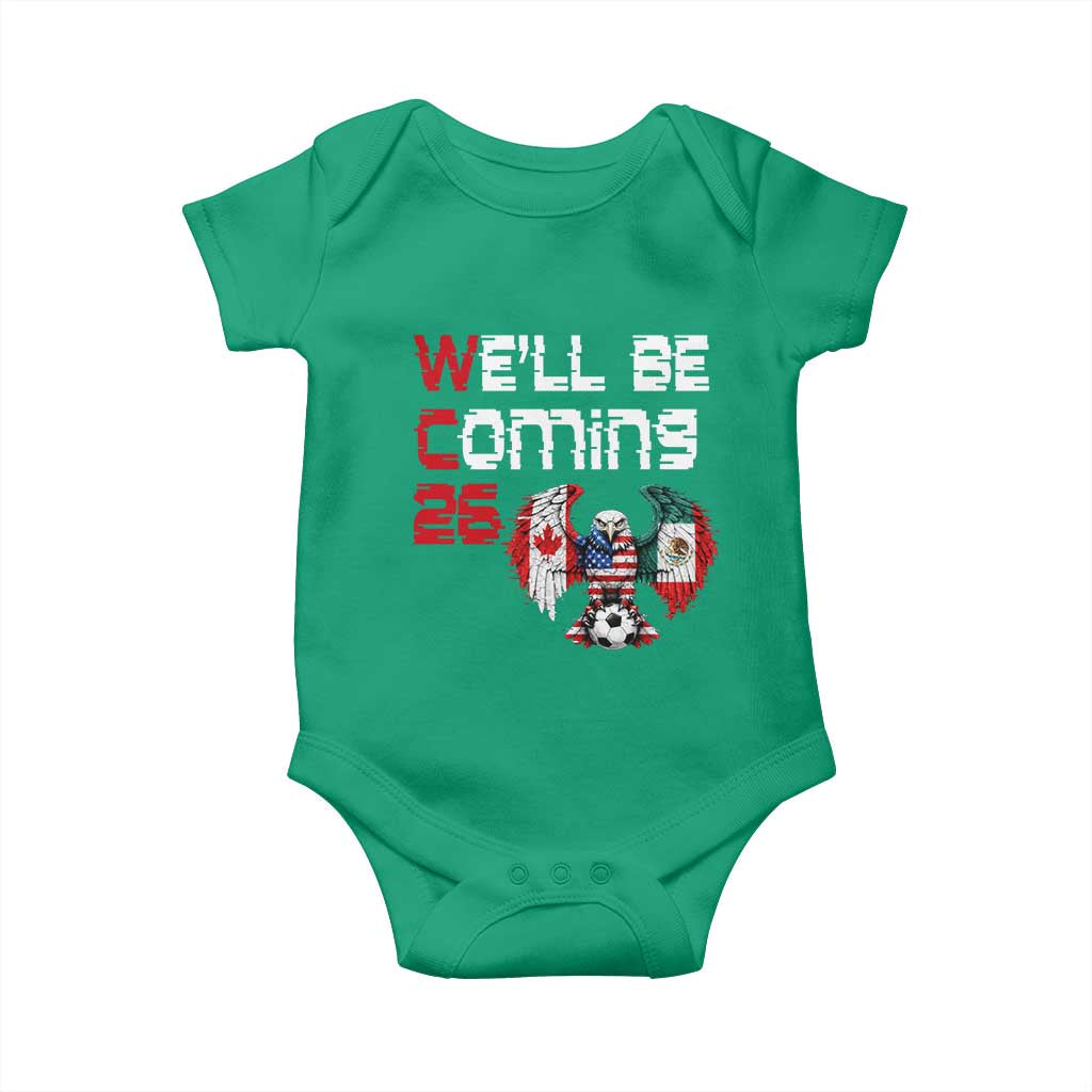 Glitched North America Eagle Soccer Baby Onesie We Will Be Coming 26